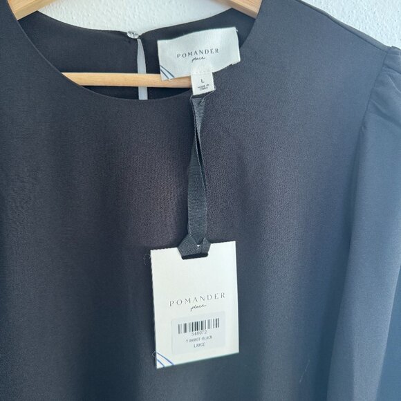 Black Pomander Place Carlota Tuckernuck blouse size L NWT - Picture 6 of 6